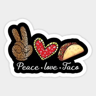 Peace Love Taco, Funny Cinco De Mayo Mexican Taco Sticker